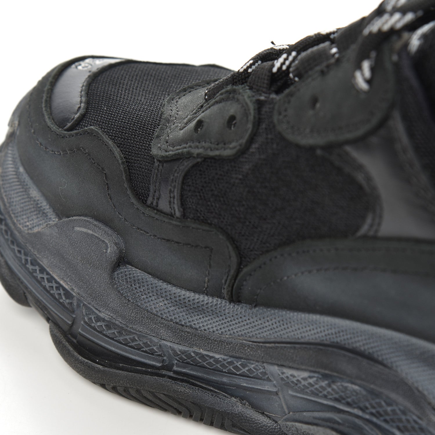 Balenciaga Fabric Mesh Womens Triple S Sneakers 38 Black 13 of 19