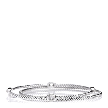David Yurman Sterling Silver Crystal Color Classics Cable Bangle Bracelets 1 of 5