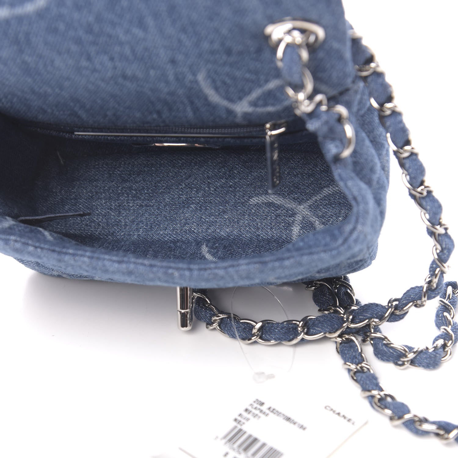 Chanel Denim CC Quilted Mini Square Flap Blue 5 of 11