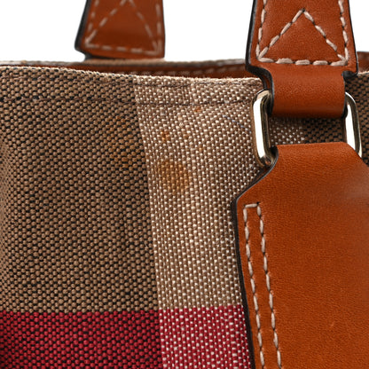 Burberry Canvas Mega Check Medium Tottenham Brit Tote Saddle Brown 12 of 12