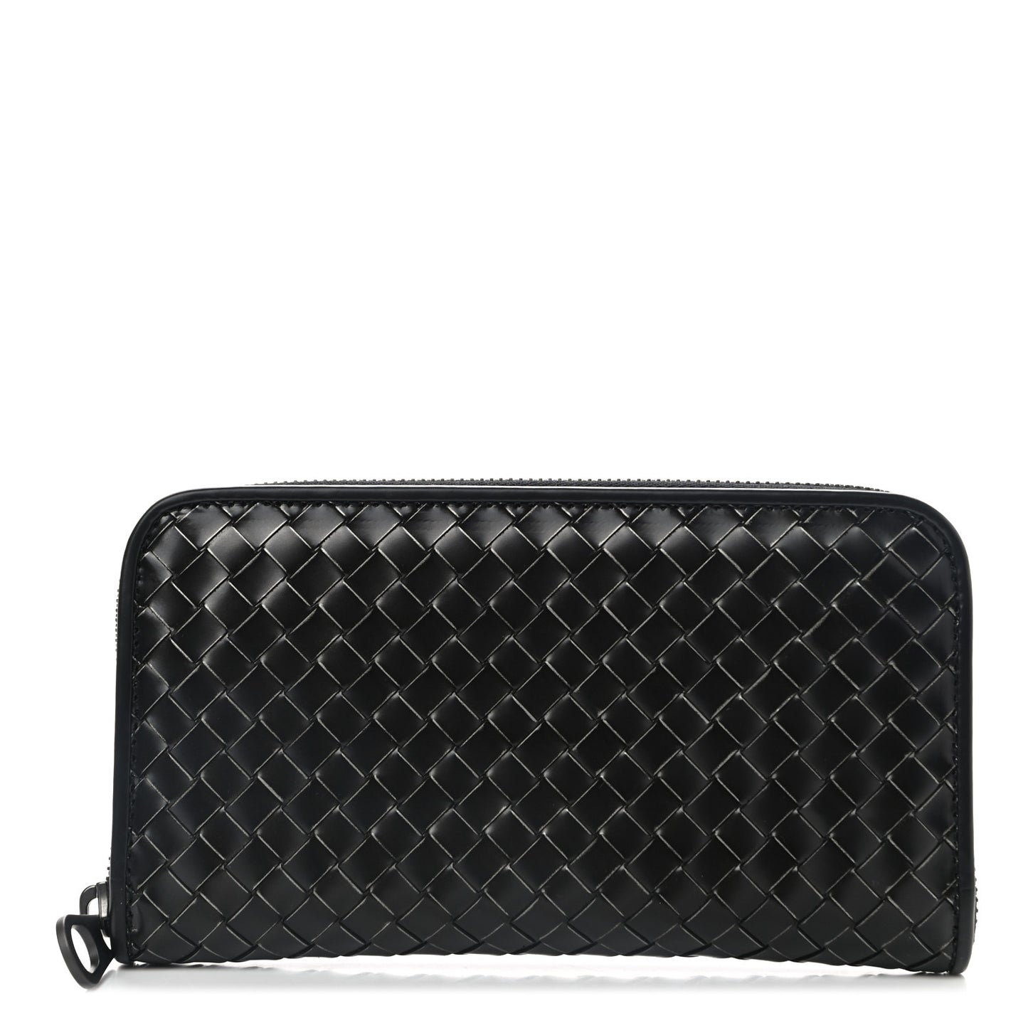 Nappa Intrecciato Zip Around Wallet Black