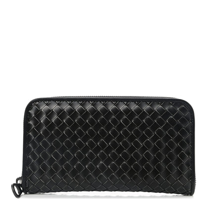 Bottega Veneta Nappa Intrecciato Zip Around Wallet Black 1 of 8