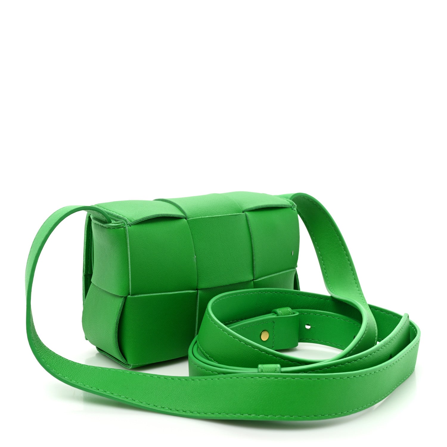 Bottega Veneta Lambskin Maxi Intrecciato Extra Mini Cassette Crossbody Bag Parakeet 3 of 12