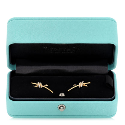 Tiffany 18K Yellow Gold Diamond Tiffany Knot Earrings 5 of 5