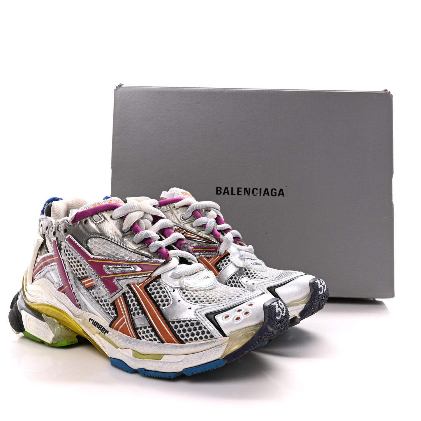 Mesh Rubber Womens Runner Sneakers 39 Multicolor