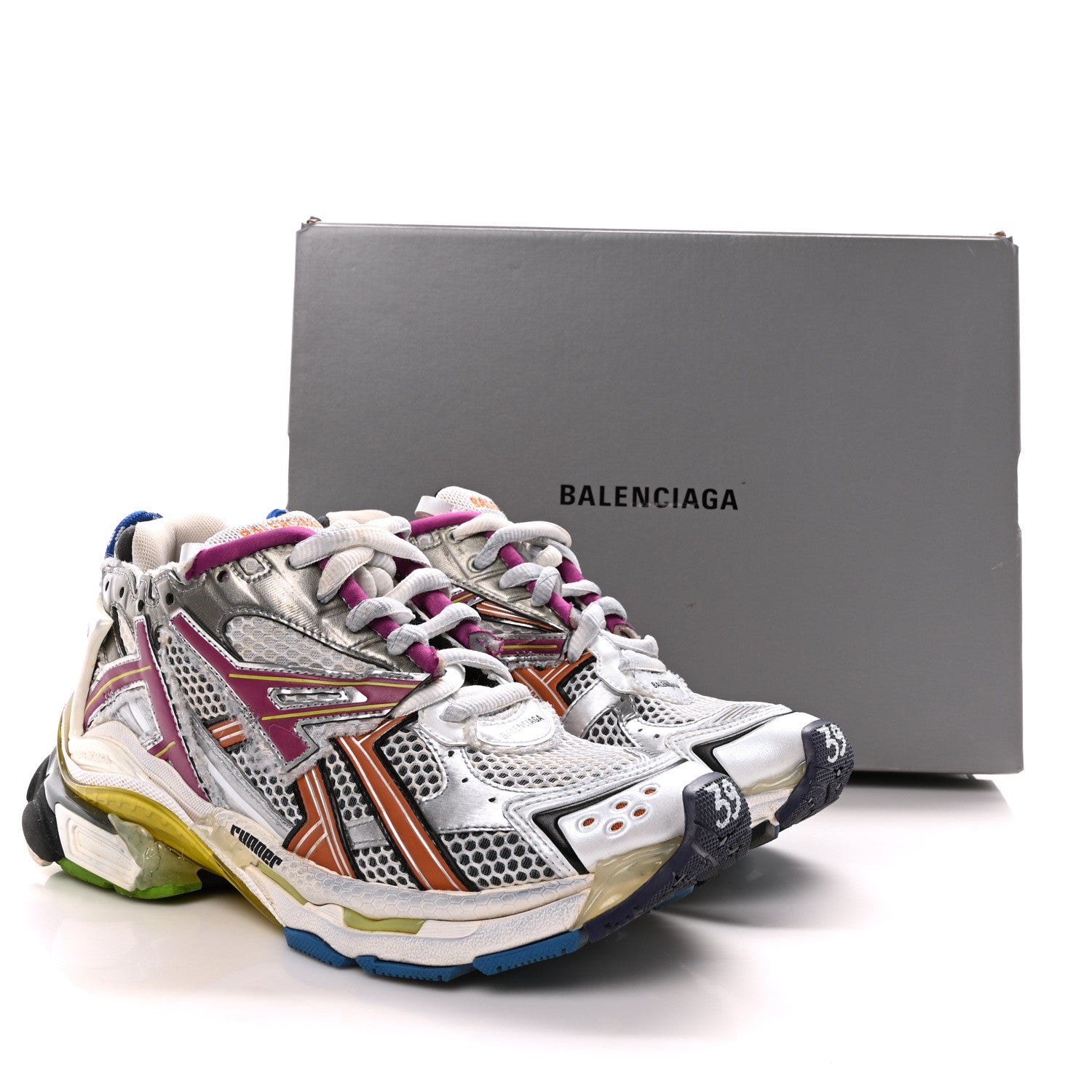 Balenciaga Mesh Rubber Womens Runner Sneakers 39 Multicolor 8 of 8