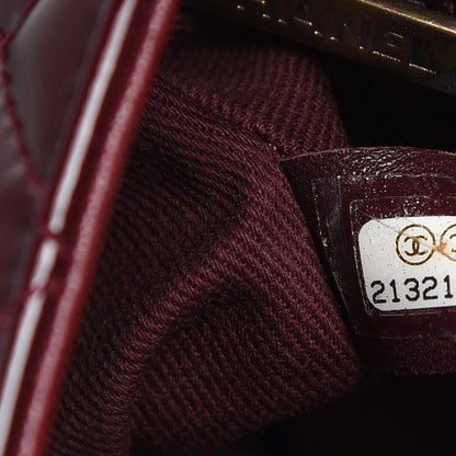 Chanel Patent Goatskin Quilted Medium CC Eyelet Flap Burgundy 7 of 12