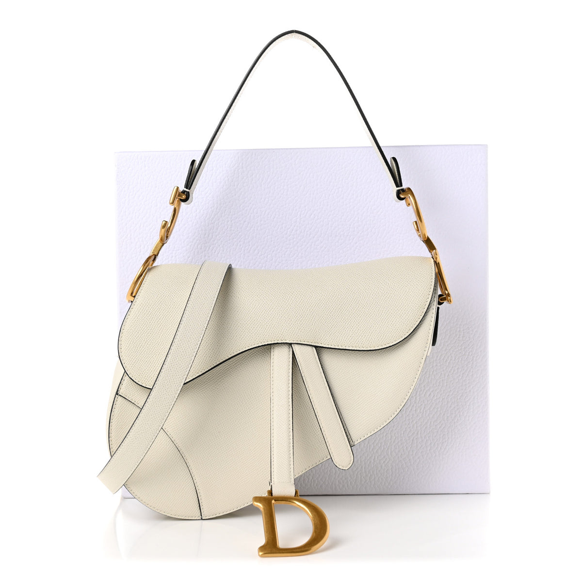 Christian Dior Grained Calfskin Saddle Bag With Strap Latte 12 of 12