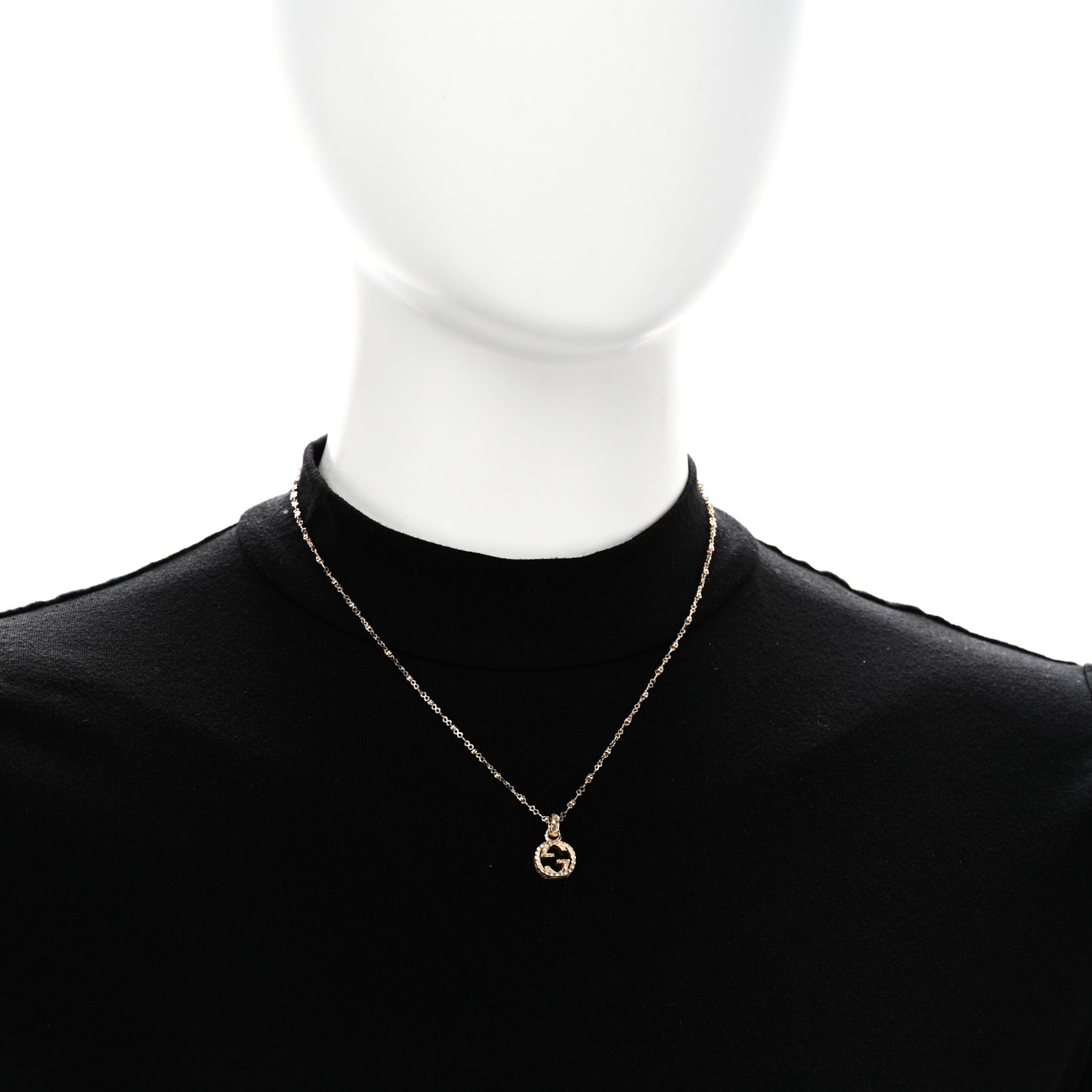 18K Yellow Gold Running GG Pendant Necklace