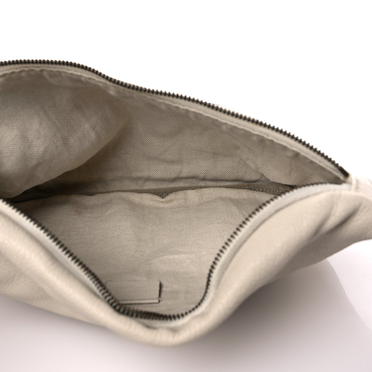 Grained Calfskin Logo Belt Bag White