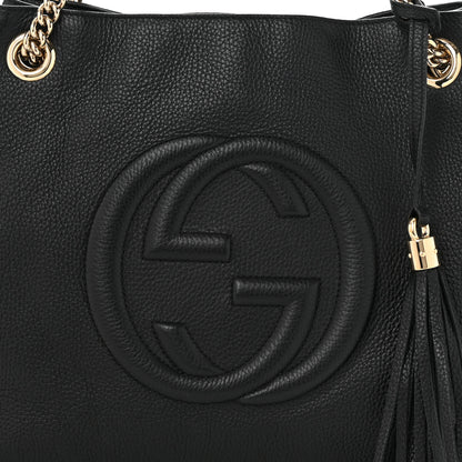 Gucci Pebbled Calfskin Medium Soho Chain Shoulder Bag Black 8 of 10