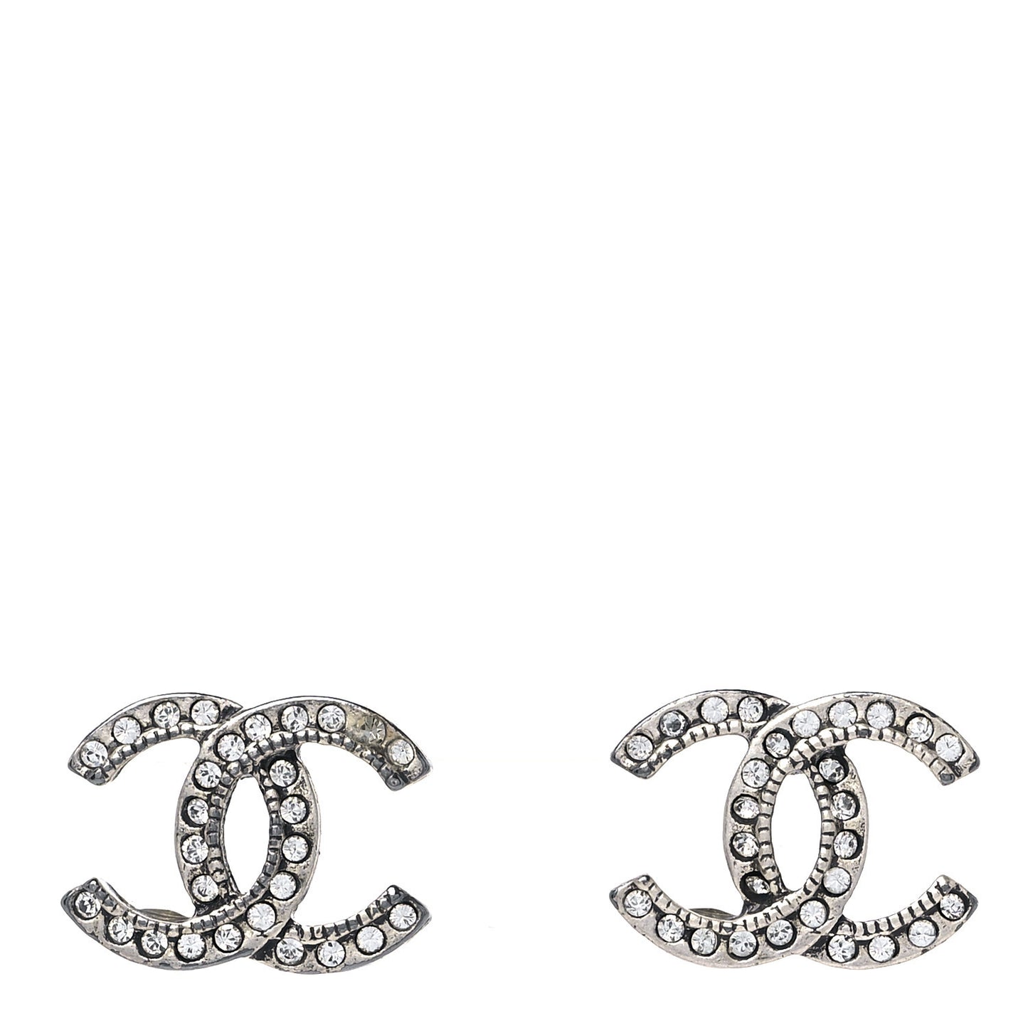Crystal CC Earrings Silver