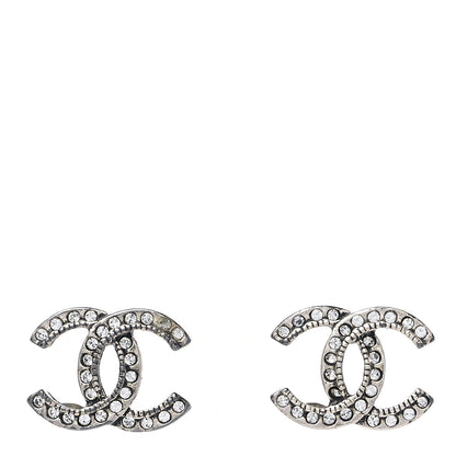 Chanel Crystal CC Earrings Silver 1 of 4