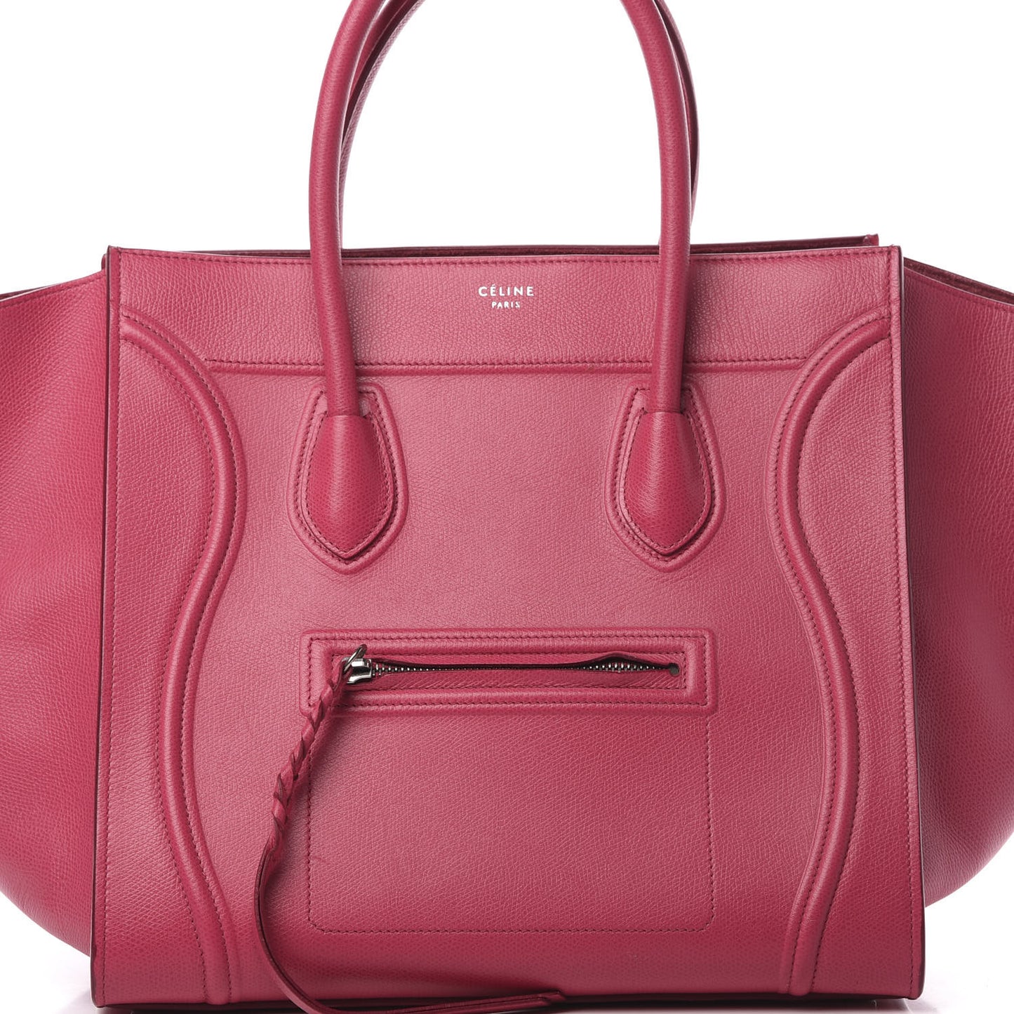 Grained Calfskin Medium Phantom Luggage Fuchsia