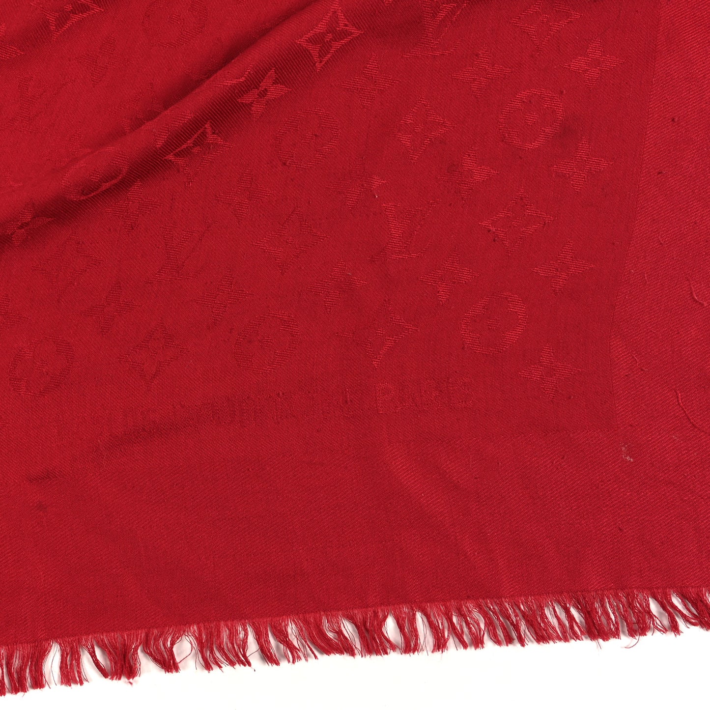 Silk Wool Monogram Shawl Pomme D'Amour