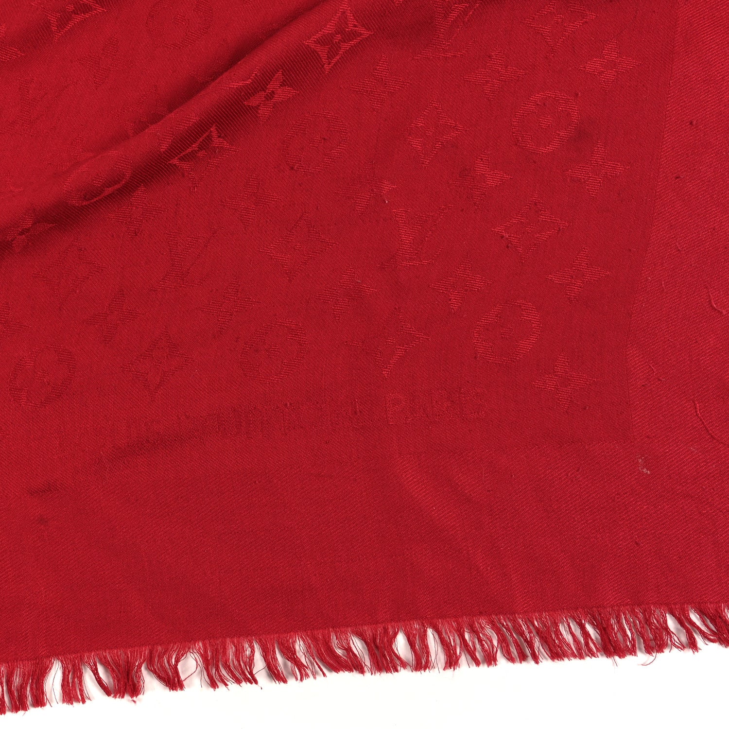 Louis Vuitton Silk Wool Monogram Shawl Pomme D'Amour 2 of 3