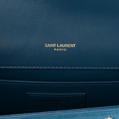 Saint Laurent Suede Star Medium Classic Monogram Kate Satchel Blue 6 of 11