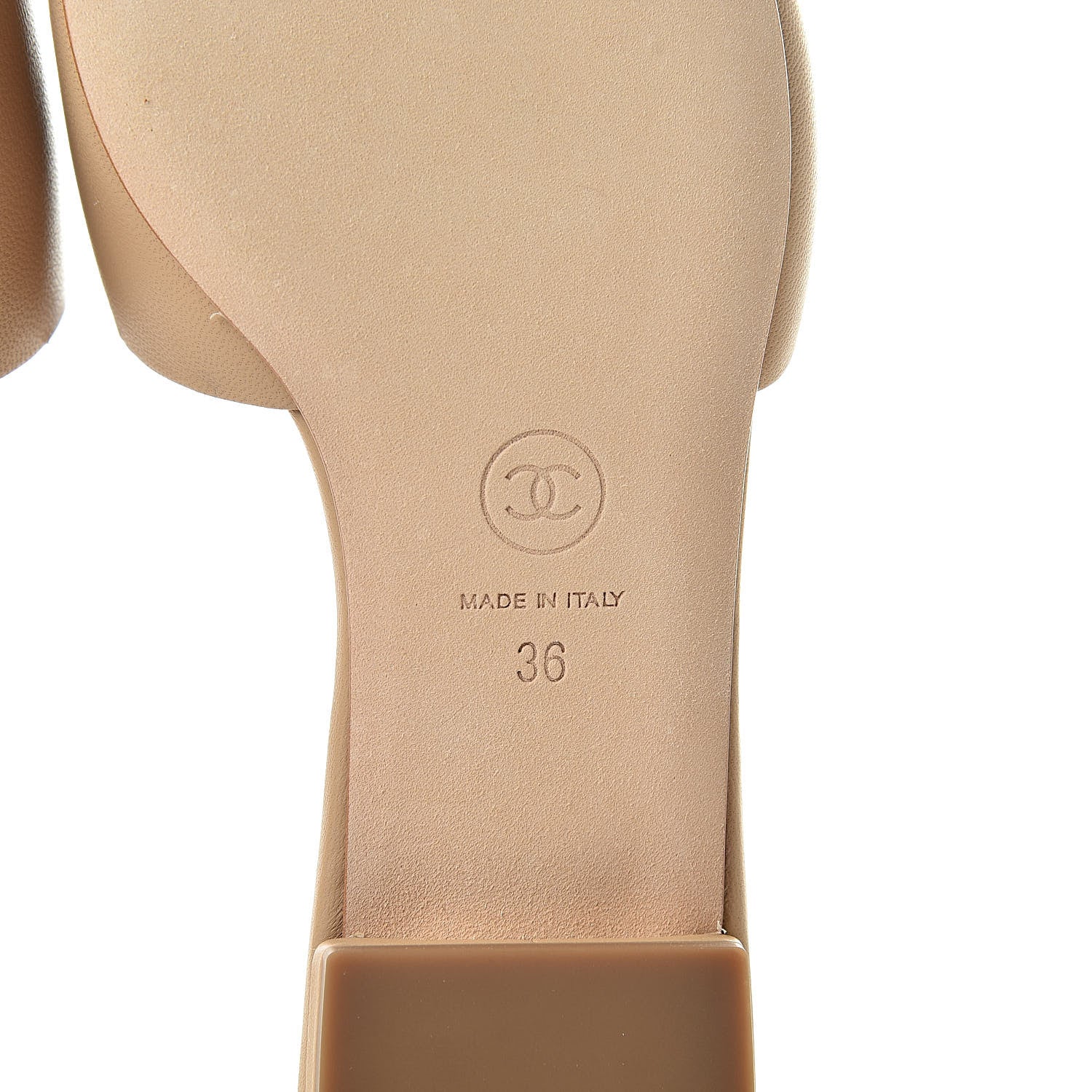 Chanel Lambskin Enamel CC Mules 36 Beige 7 of 9