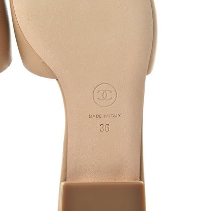 Chanel Lambskin Enamel CC Mules 36 Beige 7 of 9