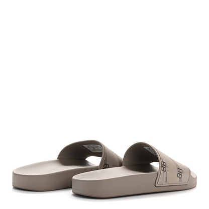 Balenciaga Rubber Allover Logo Pool Slide Sandals 36 Dark Mink 5 of 8