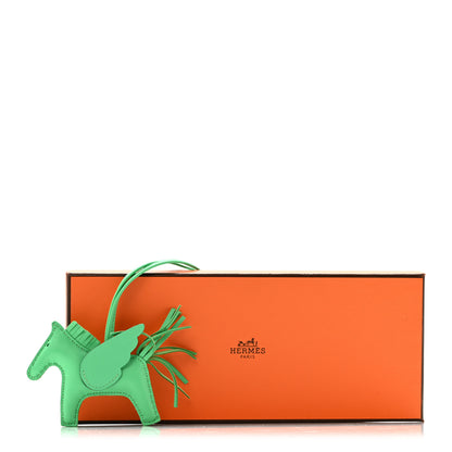 Hermes Milo Lambskin Grigri Rodeo Pegase Horse Bag Charm PM Vert Comics 5 of 5
