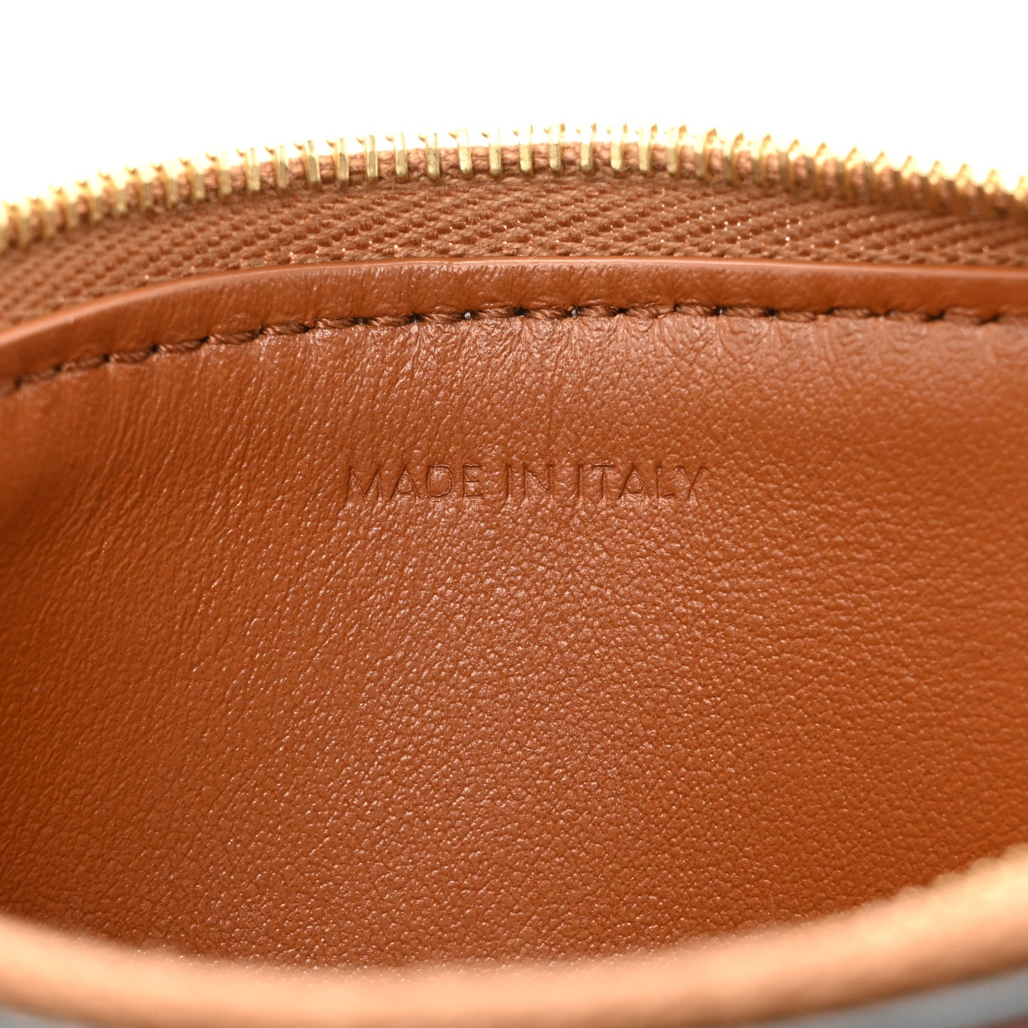 Smooth Calfskin Cuir Triomphe Coin and Card Pouch With Hook Tan