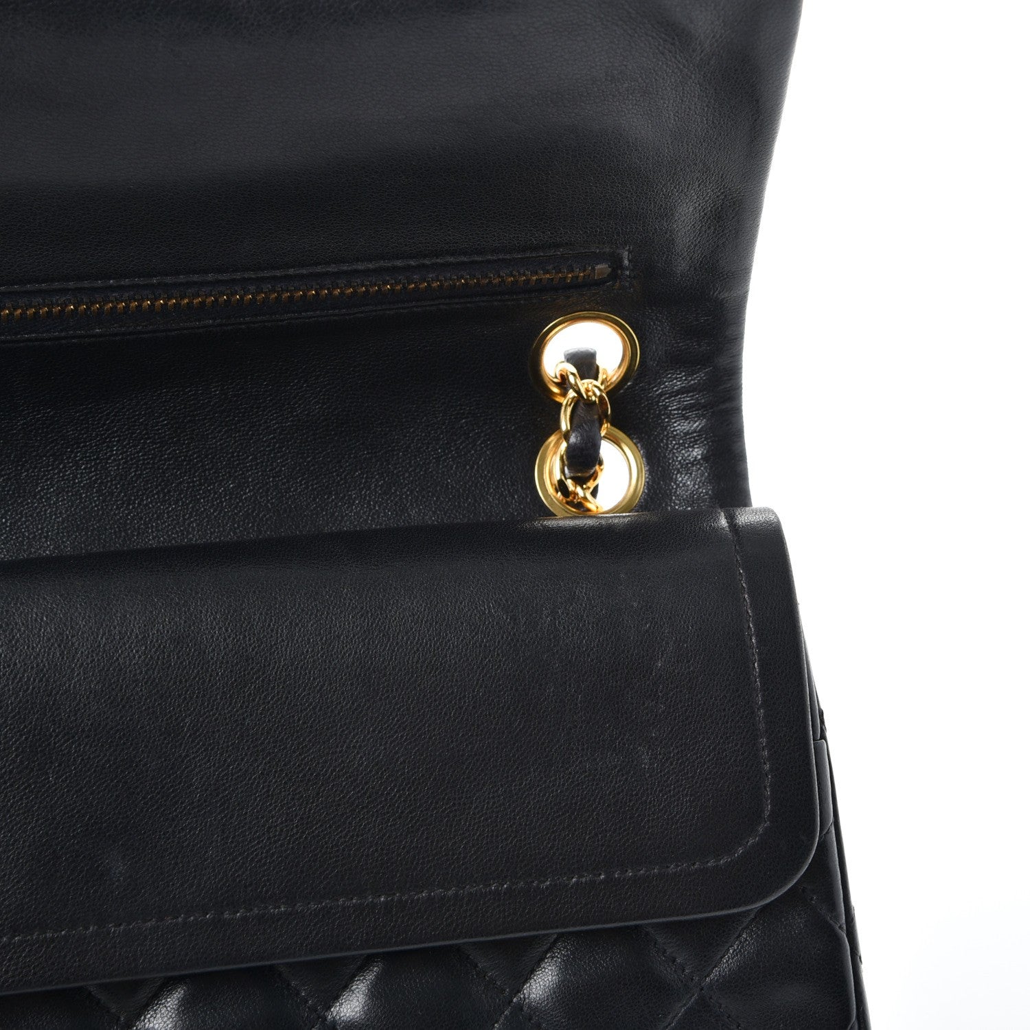 Chanel Lambskin Quilted Medium Double Flap Black 10 of 11