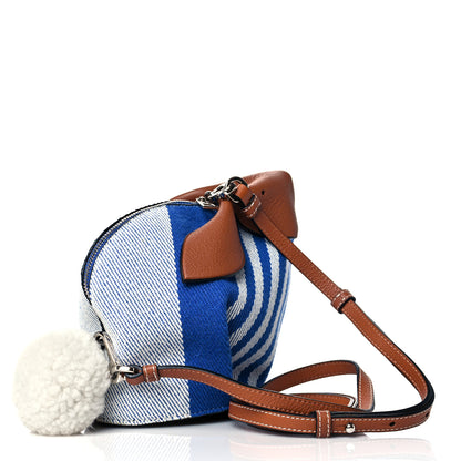 Loewe Canvas Shearling Mini Bunny Crossbody Bag Blue 3 of 10