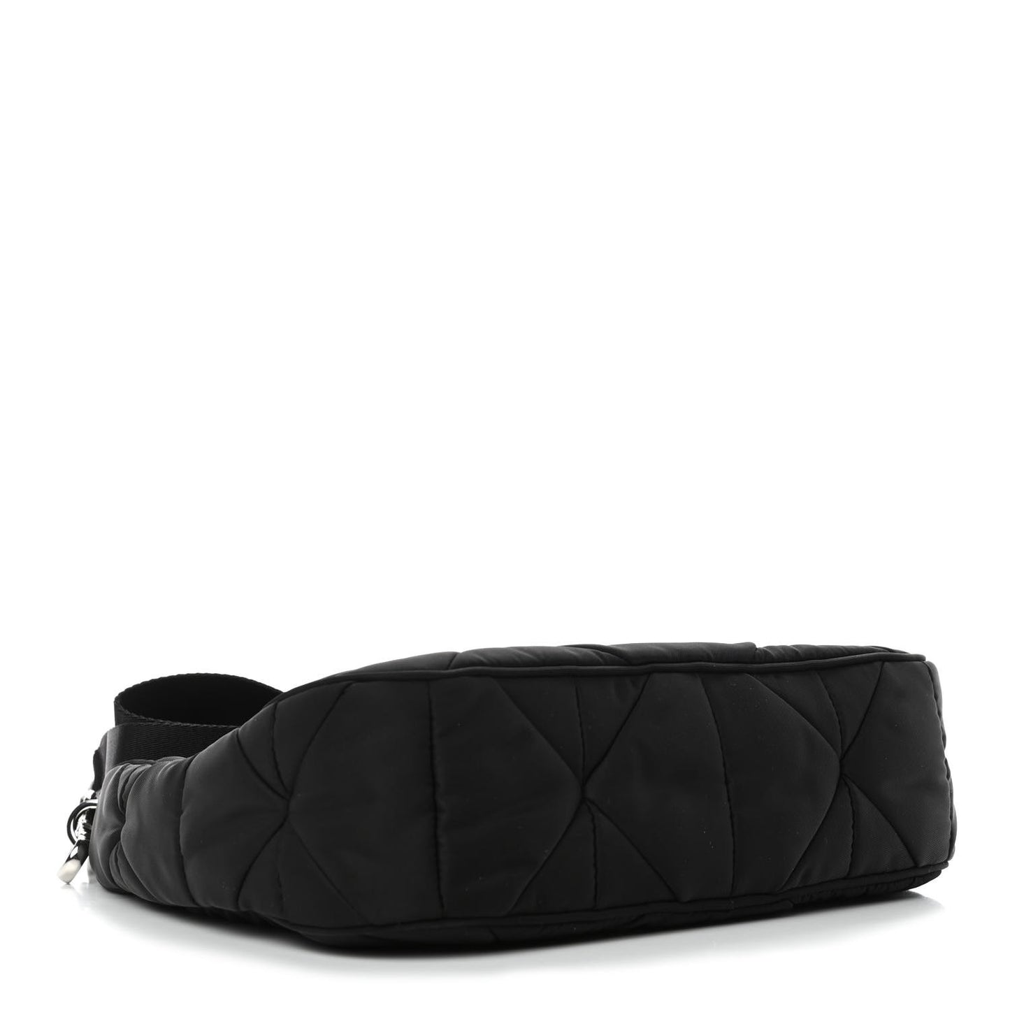 Re-Nylon Triangle Padded Patchwork Shoulder Bag Black