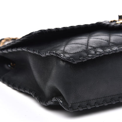 Chanel Suede Calfskin Jumbo Happy Stitch Flap Black 8 of 19