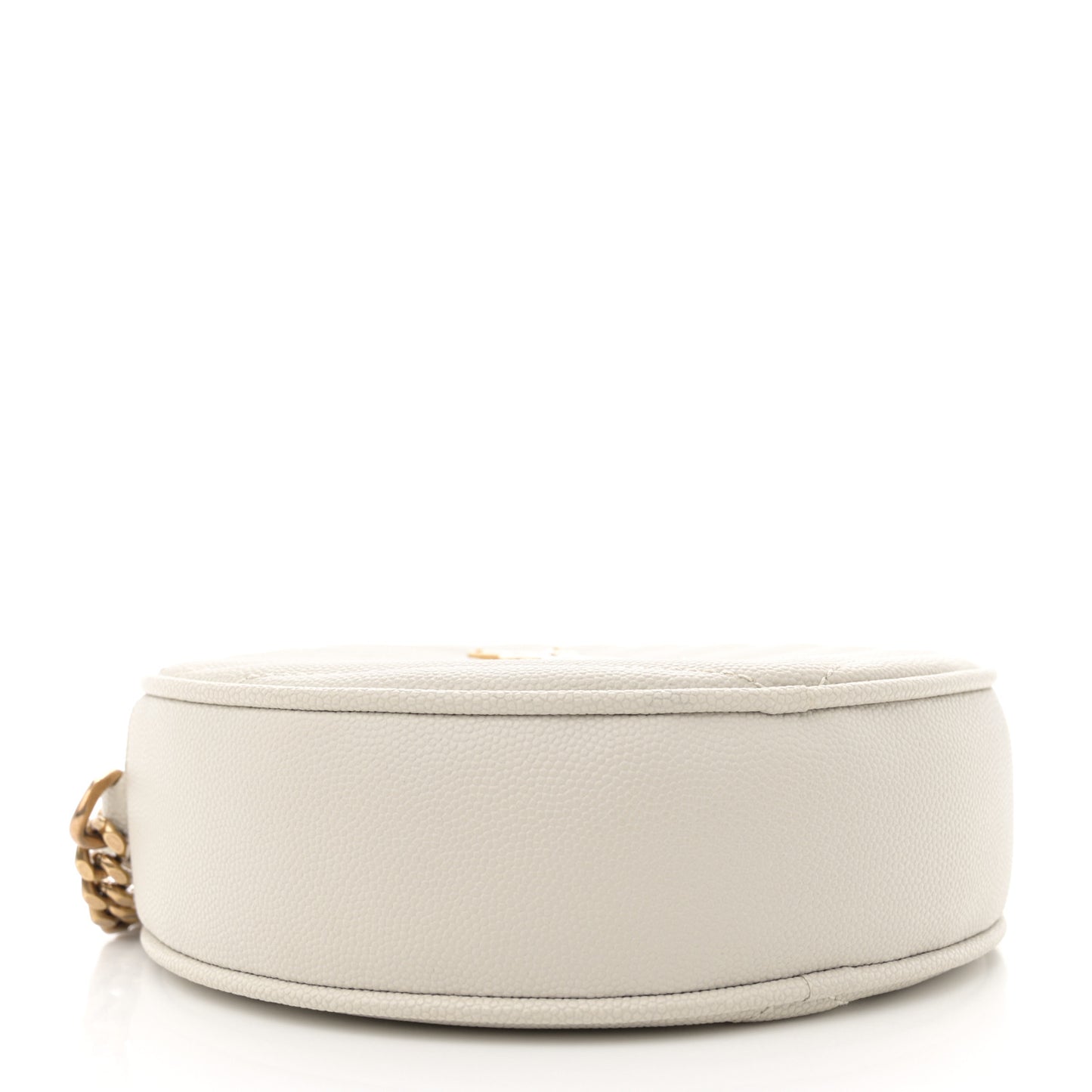 Grain De Poudre Matelasse Chevron Quilted Round Vinyle Camera Bag Crema Soft