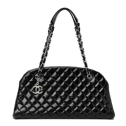 Chanel Patent Quilted Medium Just Mademoiselle Bowling Bag Black 1 of 12