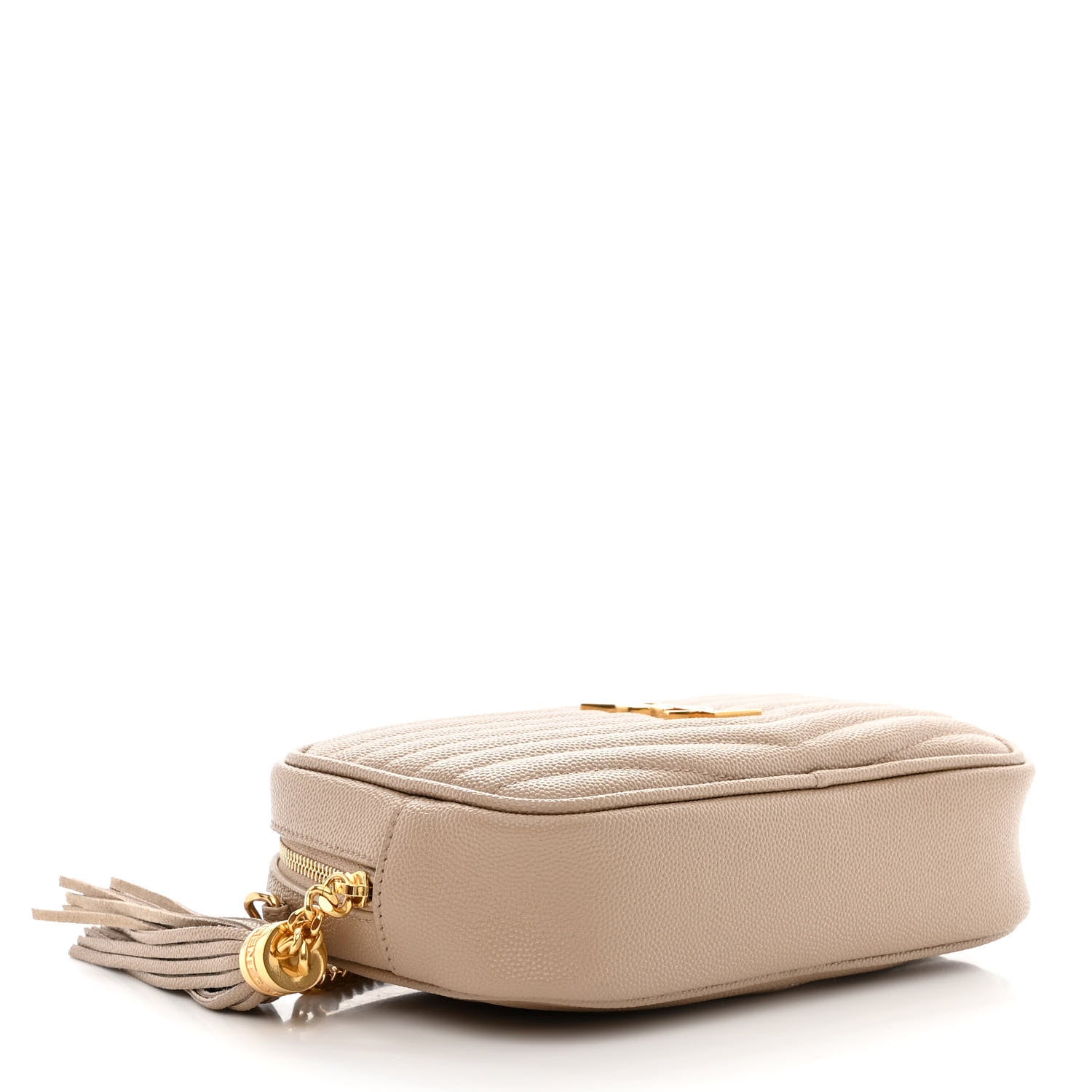 Saint Laurent Grain De Poudre Matelasse Monogram Mini Lou Camera Bag Dark Beige 4 of 11