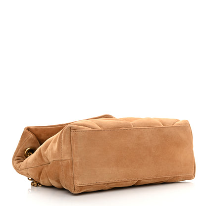 Saint Laurent Suede Calfskin Quilted Small Loulou Puffer Monogram Chain Satchel Cinnamon 4 of 10