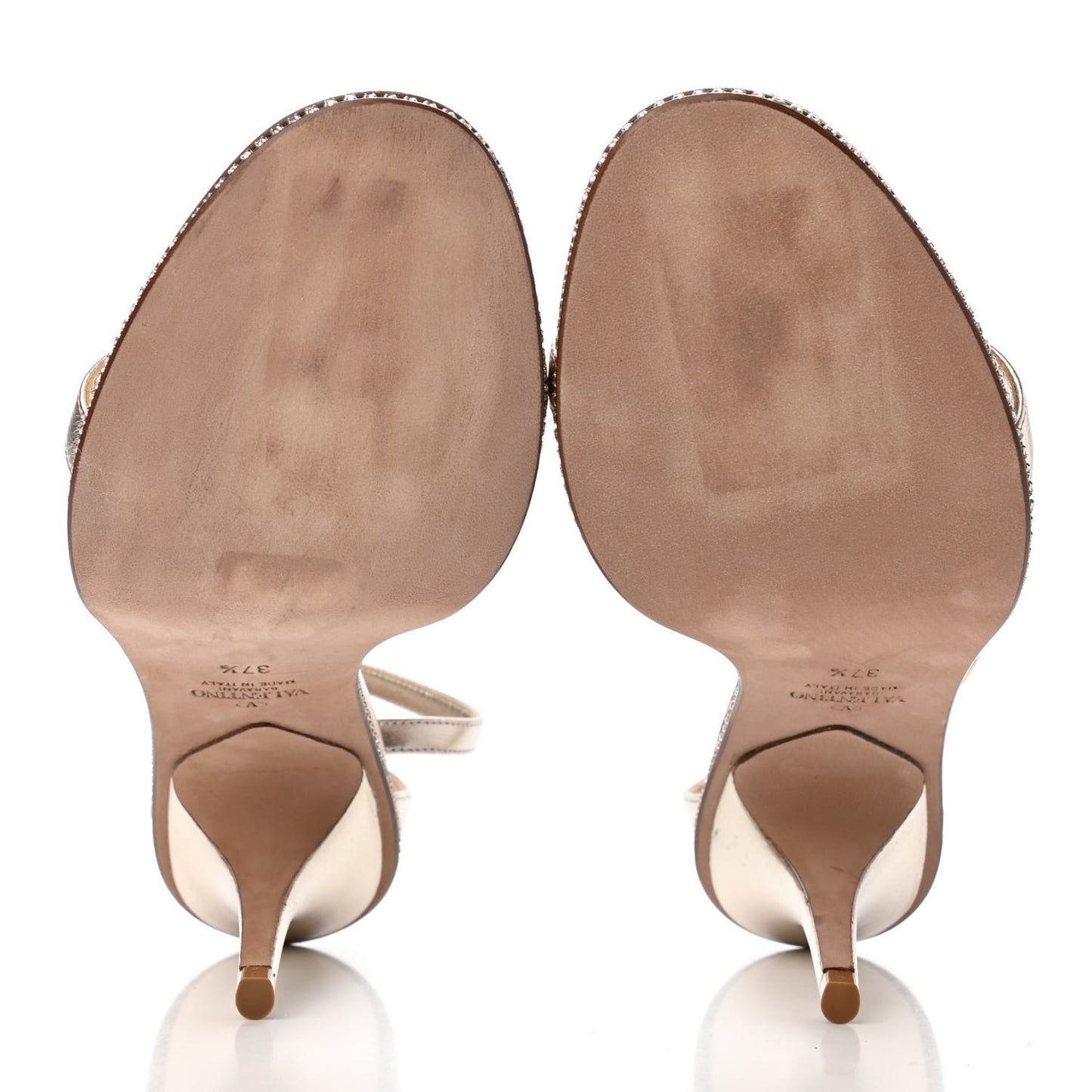 Metallic Nappa Crystal Star Carpet Evening Sandals 37.5 Silver