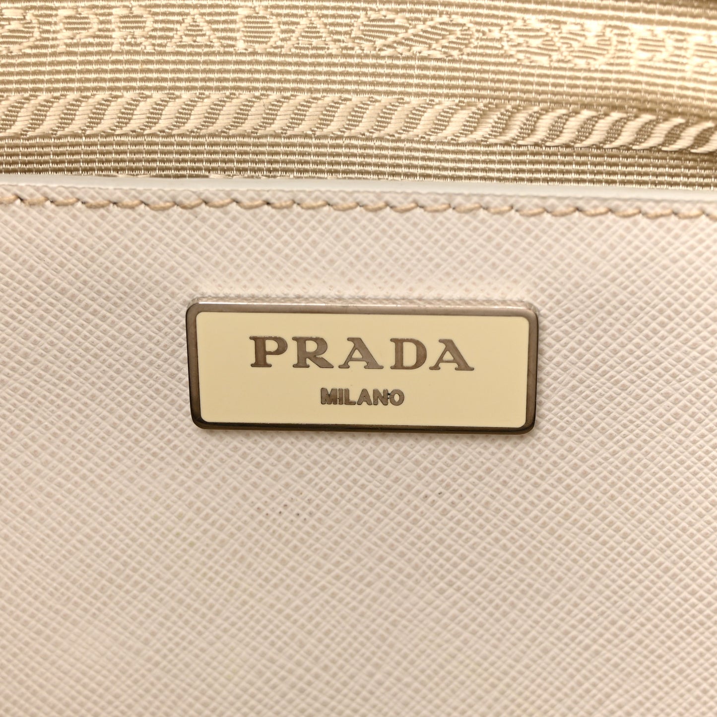 Saffiano Lux Studded Crystal Medium Galleria Double Zip Tote Talco