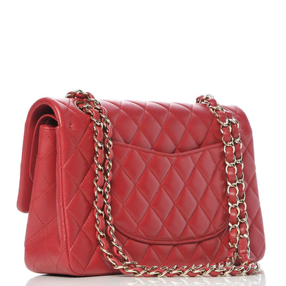 Chanel Lambskin Quilted Medium Double Flap Dark Pink 3 of 8