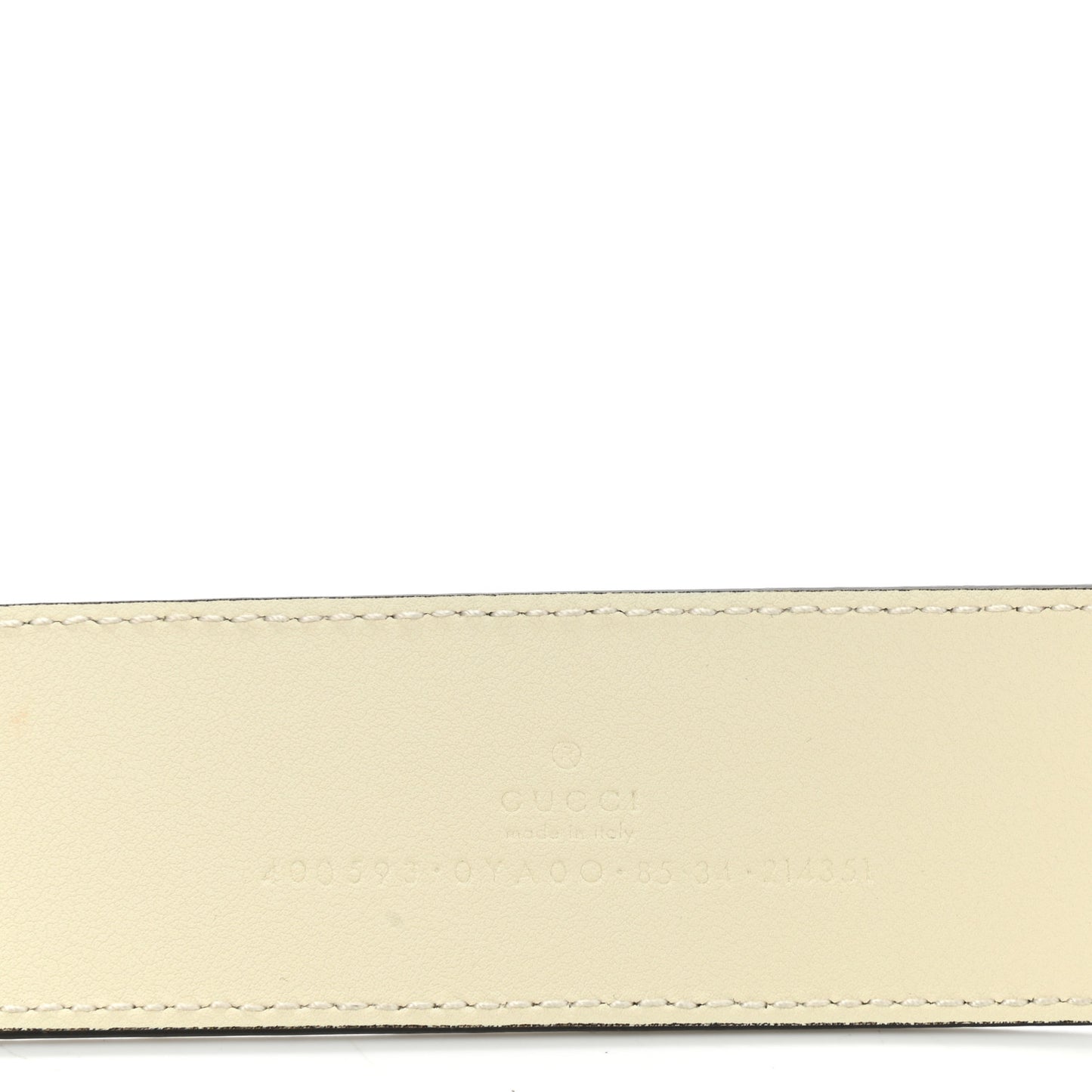 Plutone Calfskin Double G 40mm Belt 85 34 Mystic White