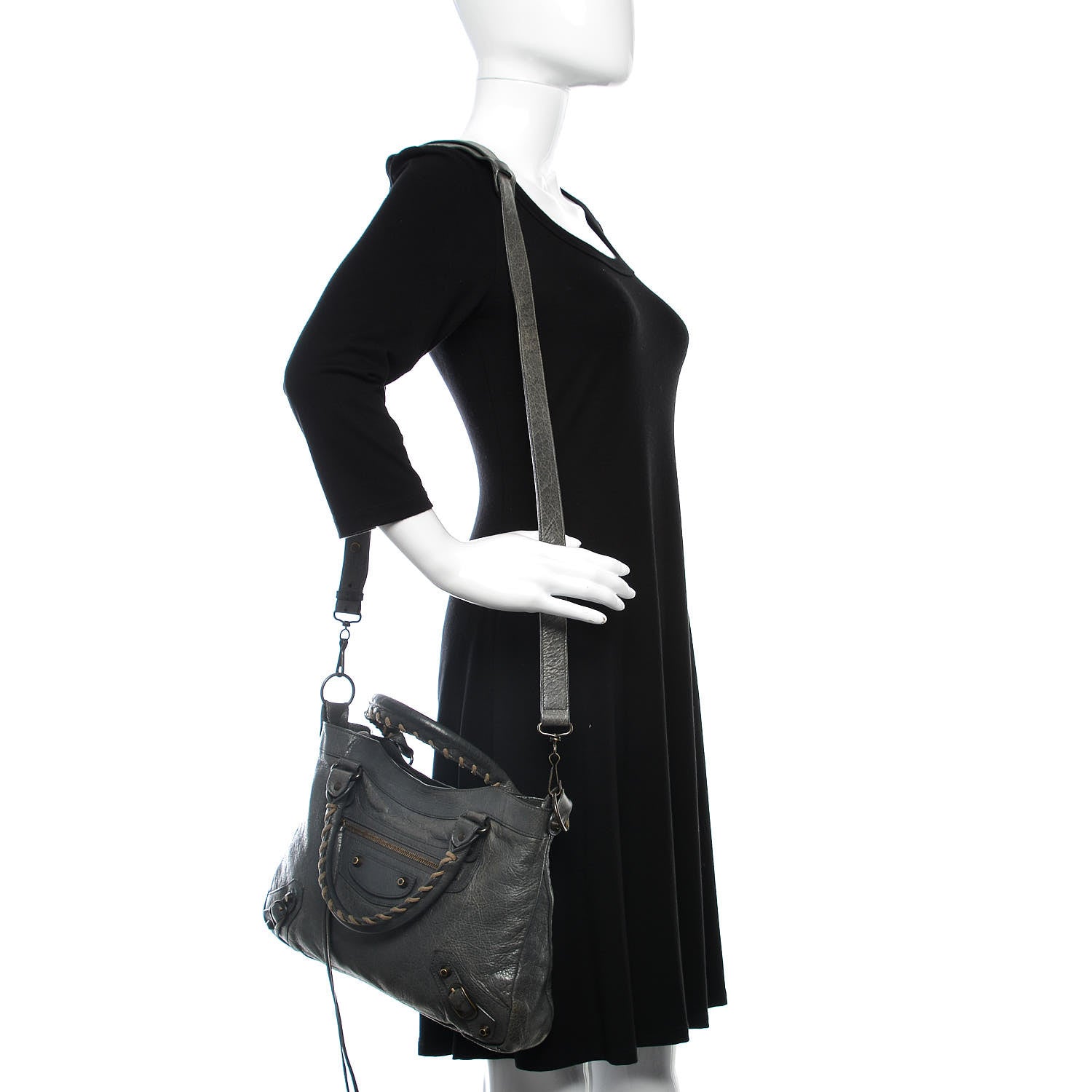 Balenciaga Agneau Classic Hardware Town Gris Tarmac 2 of 13