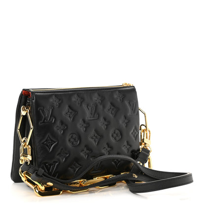 Louis Vuitton Lambskin Embossed Monogram Coussin BB Black 3 of 9