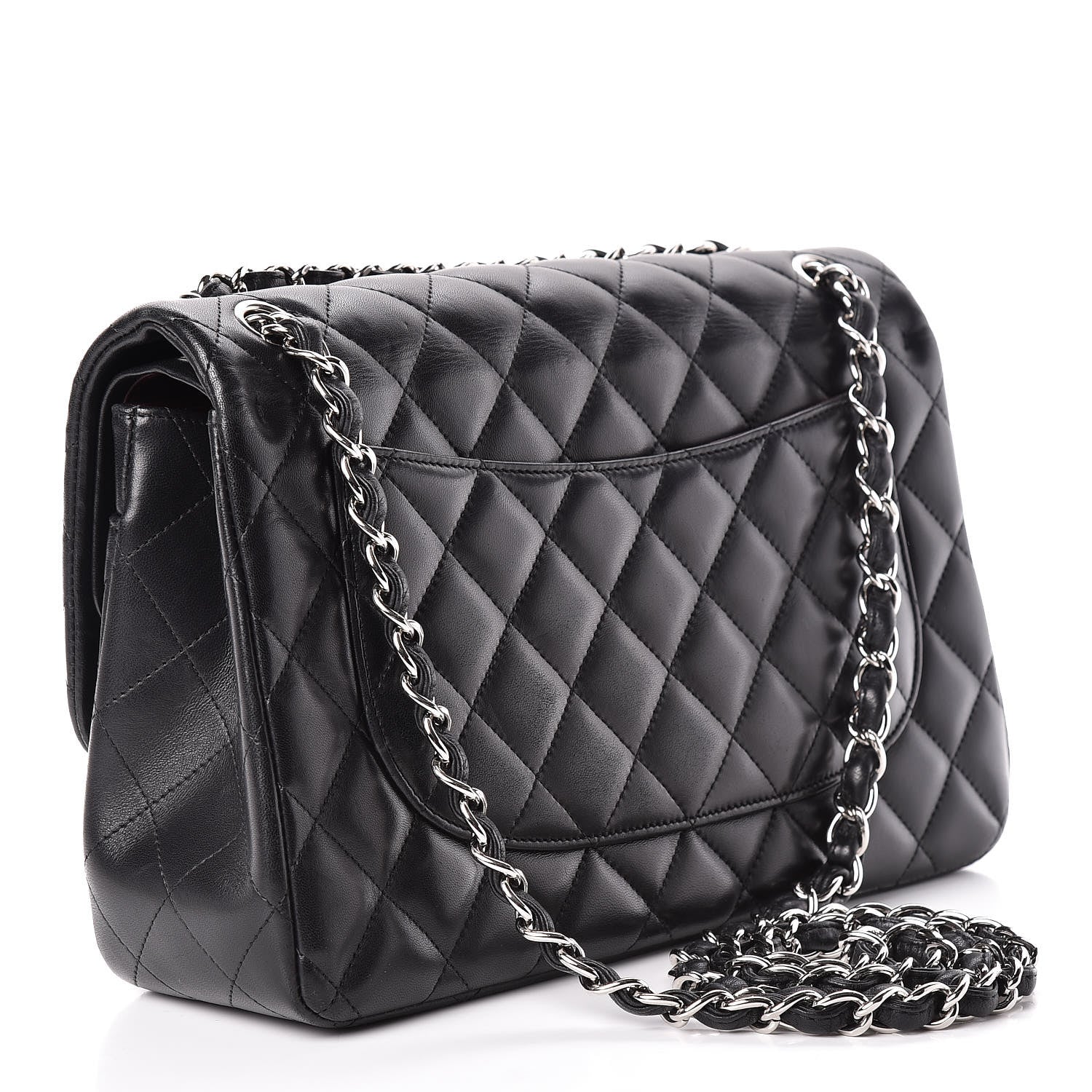 Chanel Lambskin Quilted Jumbo Double Flap Black 4 of 12