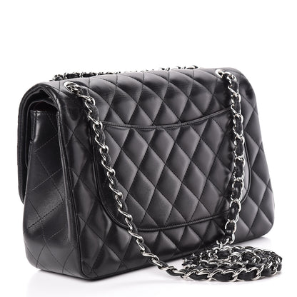 Chanel Lambskin Quilted Jumbo Double Flap Black 4 of 12