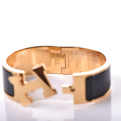 Hermes Enamel Wide Clic Clac H Bracelet PM Black 5 of 6