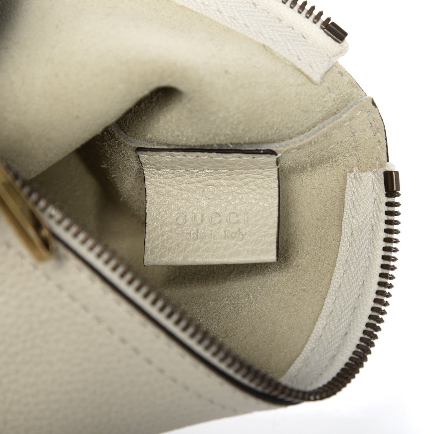 Gucci Pebbled Calfskin Medium Logo Portfolio Clutch White 6 of 7