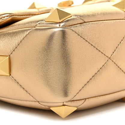 Valentino Garavani Nappa Medium Roman Stud Shoulder Bag Antique Brass 9 of 11