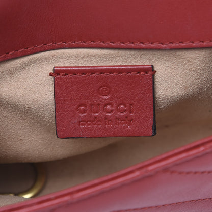 Gucci Calfskin Matelasse Super Mini GG Marmont Shoulder Bag Hibiscus Red 5 of 10