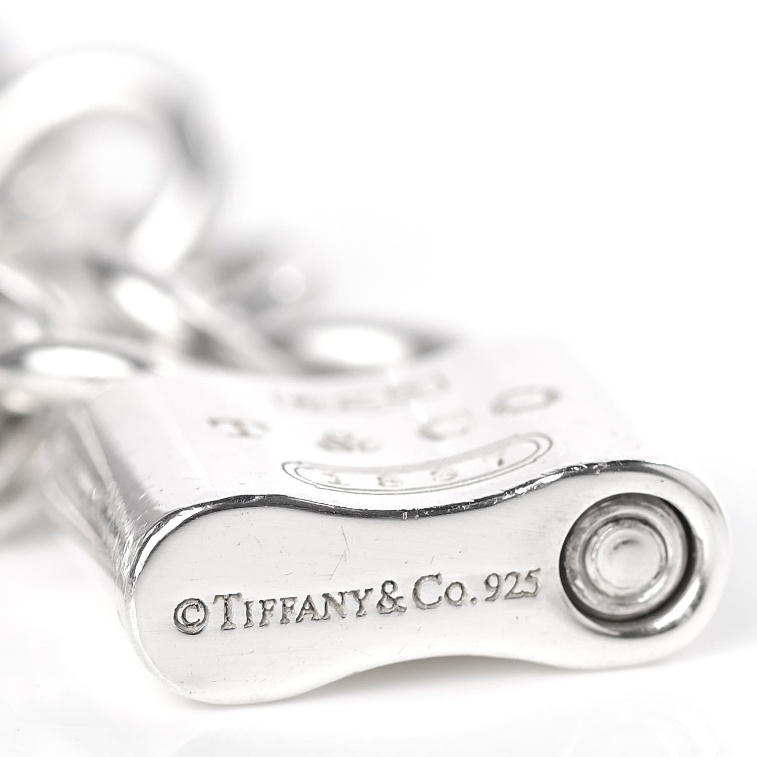 Tiffany Sterling Silver 1837 Lock Charm Bracelet 5 of 8
