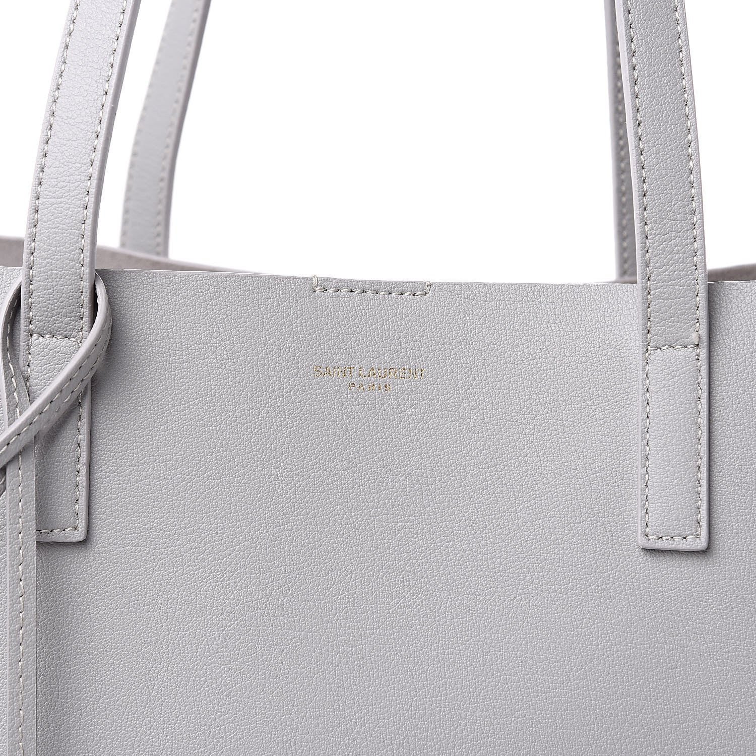 Saint Laurent Calfskin Large Shopping Tote Light Gray 11 of 11