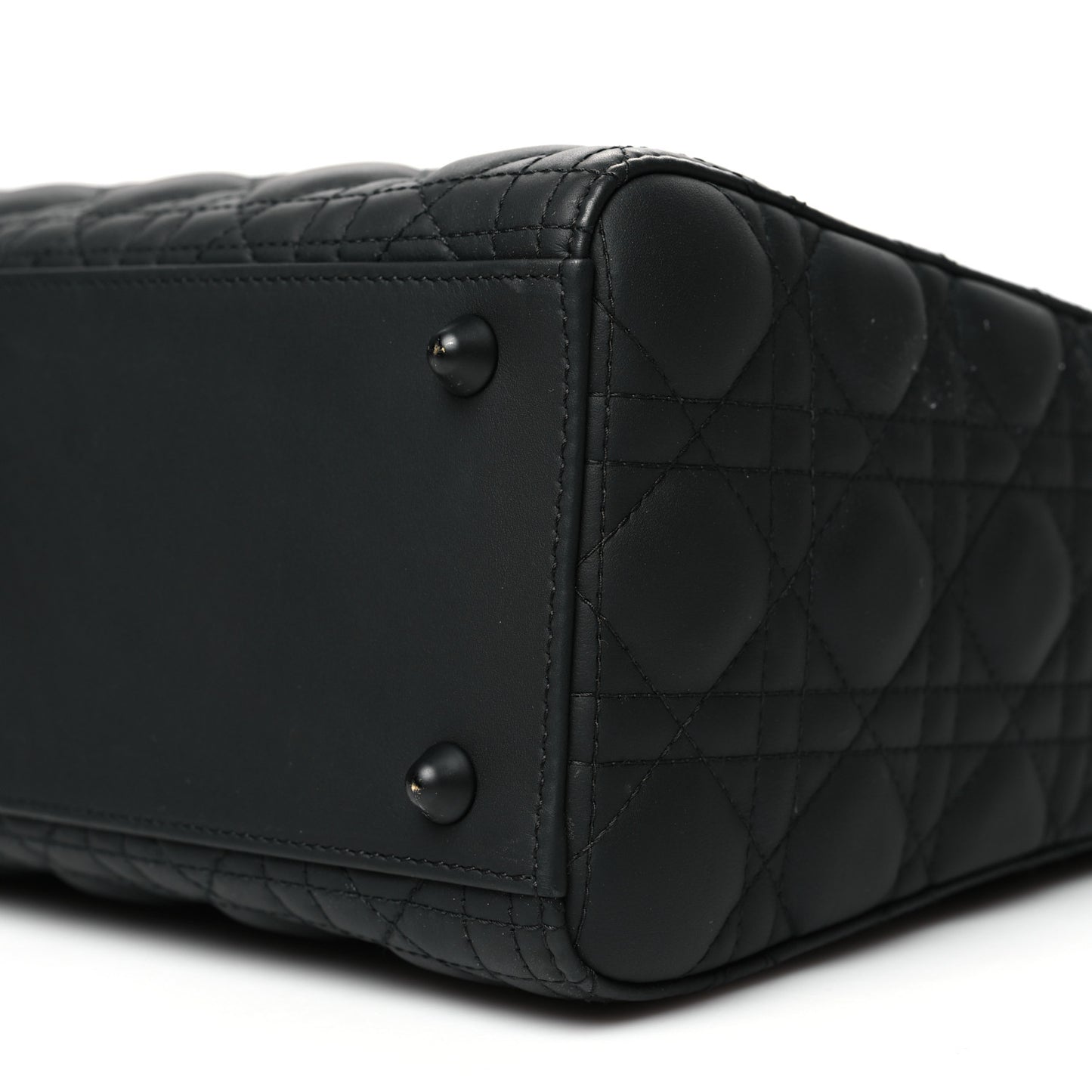 Ultra Matte Calfskin Cannage Large Lady Dior Black