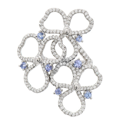 Tiffany Platinum Diamond Tanzanite Paper Flowers Open Cluster Ring 51 5.75 1 of 5
